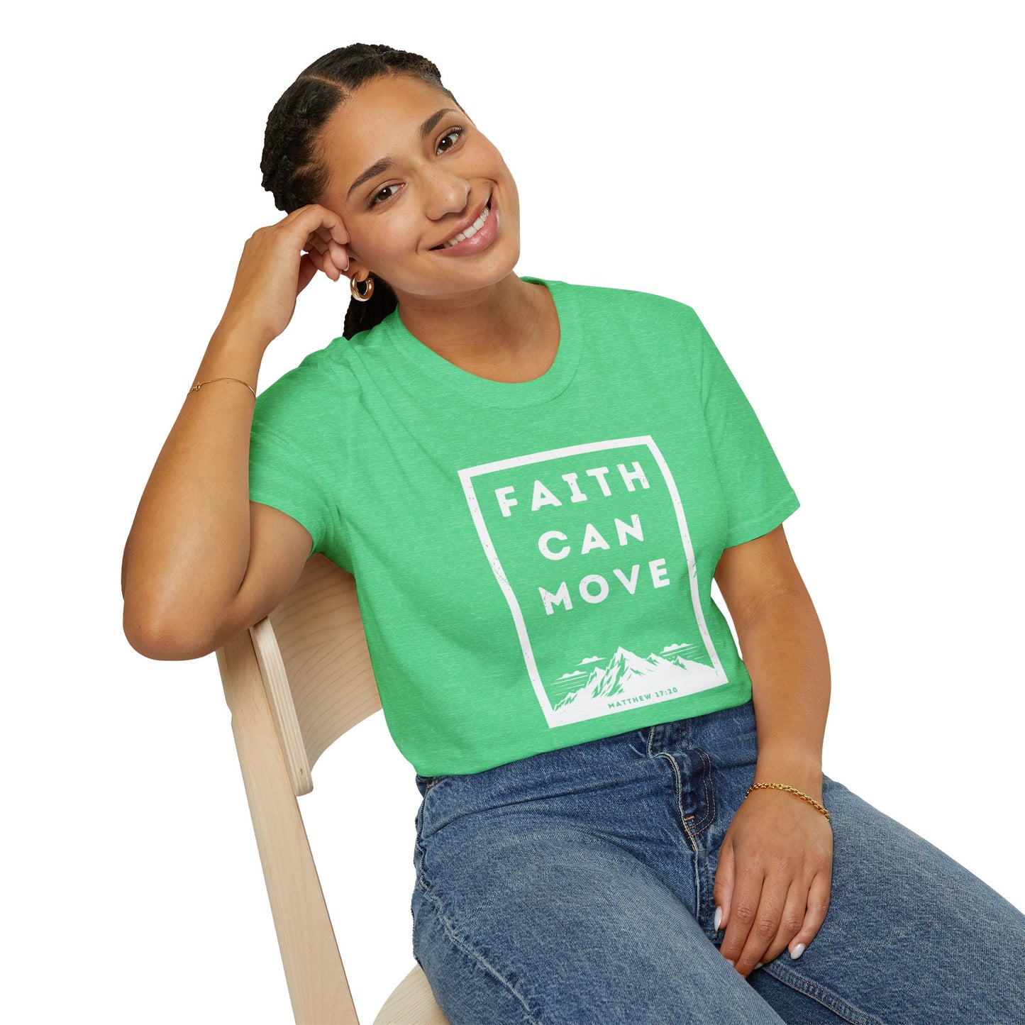 "Faith Can Move" Unisex Softstyle T-Shirt - Inspirational Christian Tee for Everyday Wear