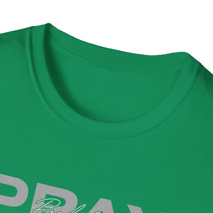 Unisex Softstyle T-Shirt - 'Pray' Inspirational Green Tee for Faith and Hope