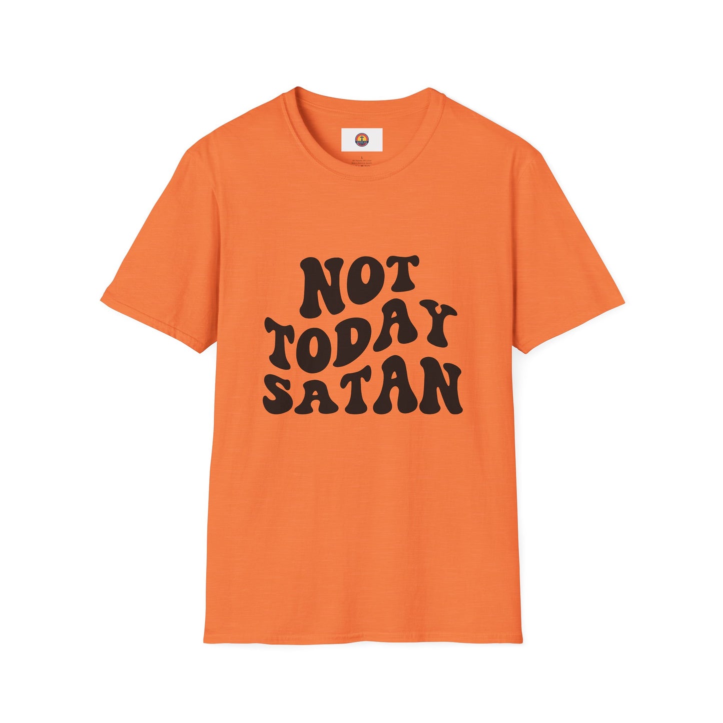 Not Today Satan Unisex Softstyle T-Shirt - Funny Graphic Tee for Relaxed Vibes