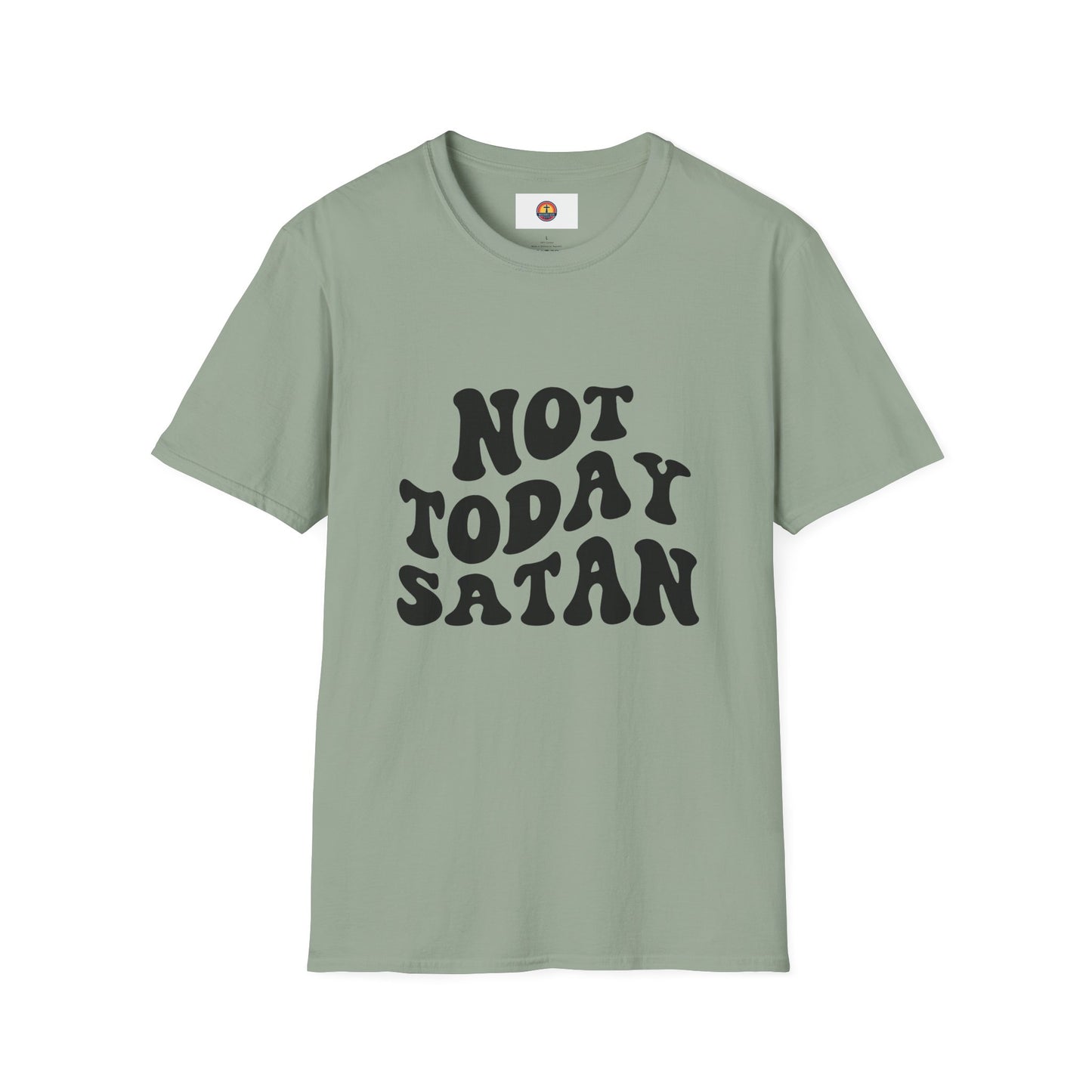 Not Today Satan Unisex Softstyle T-Shirt - Funny Graphic Tee for Relaxed Vibes