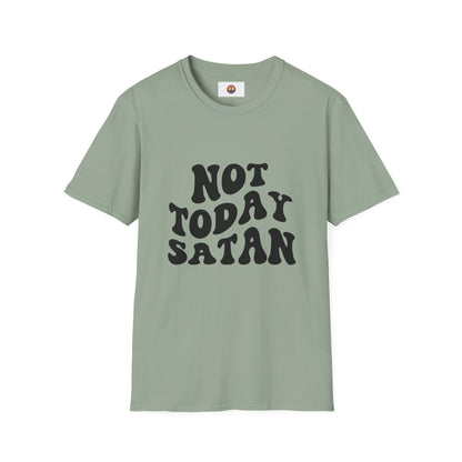 Not Today Satan Unisex Softstyle T-Shirt - Funny Graphic Tee for Relaxed Vibes