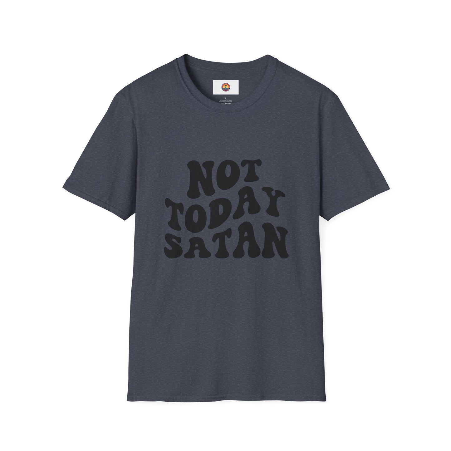 Not Today Satan Unisex Softstyle T-Shirt - Funny Graphic Tee for Relaxed Vibes