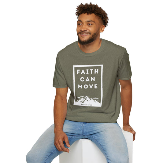 "Faith Can Move" Unisex Softstyle T-Shirt - Inspirational Christian Tee for Everyday Wear