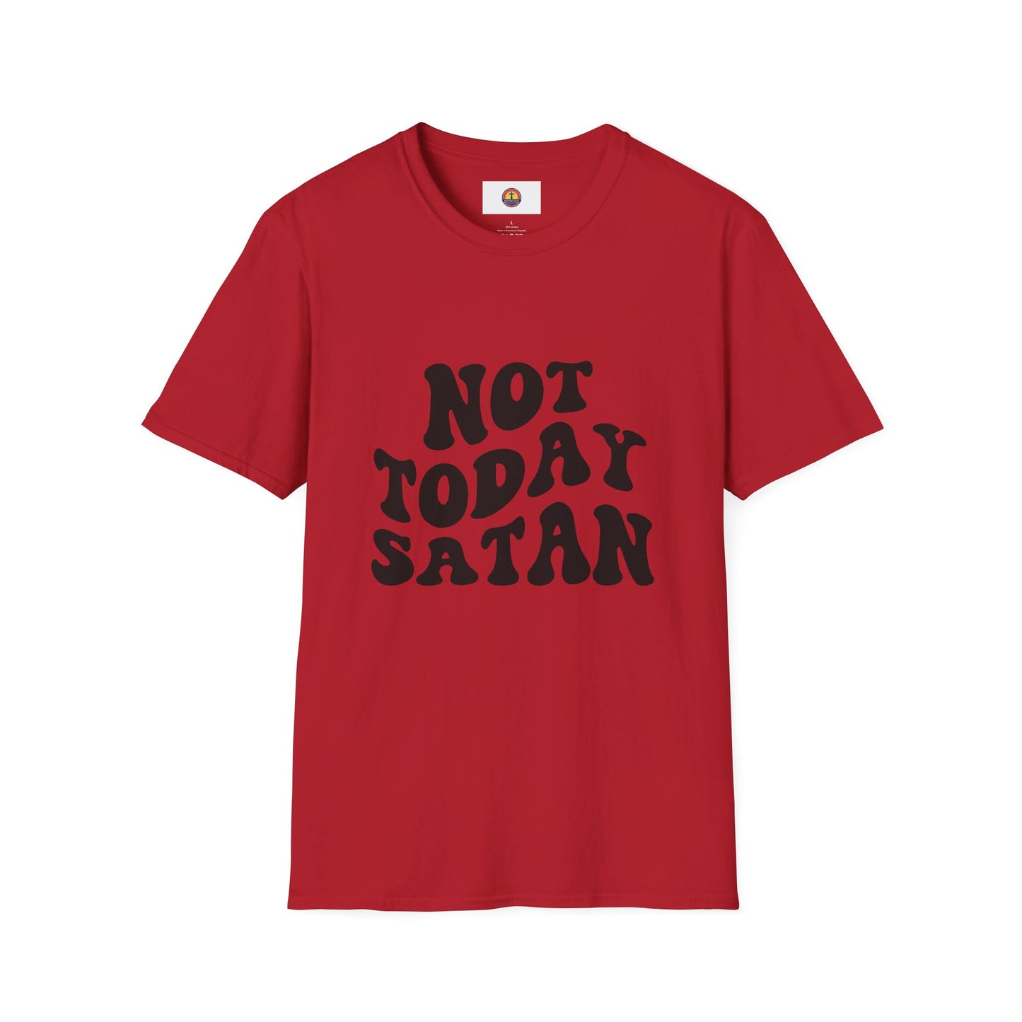 Not Today Satan Unisex Softstyle T-Shirt - Funny Graphic Tee for Relaxed Vibes