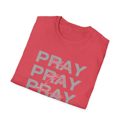 Unisex Softstyle T-Shirt - 'Pray' Inspirational Green Tee for Faith and Hope