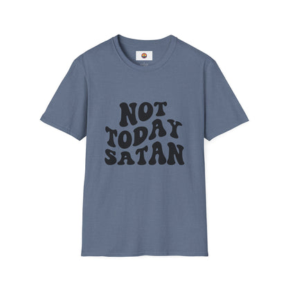 Not Today Satan Unisex Softstyle T-Shirt - Funny Graphic Tee for Relaxed Vibes