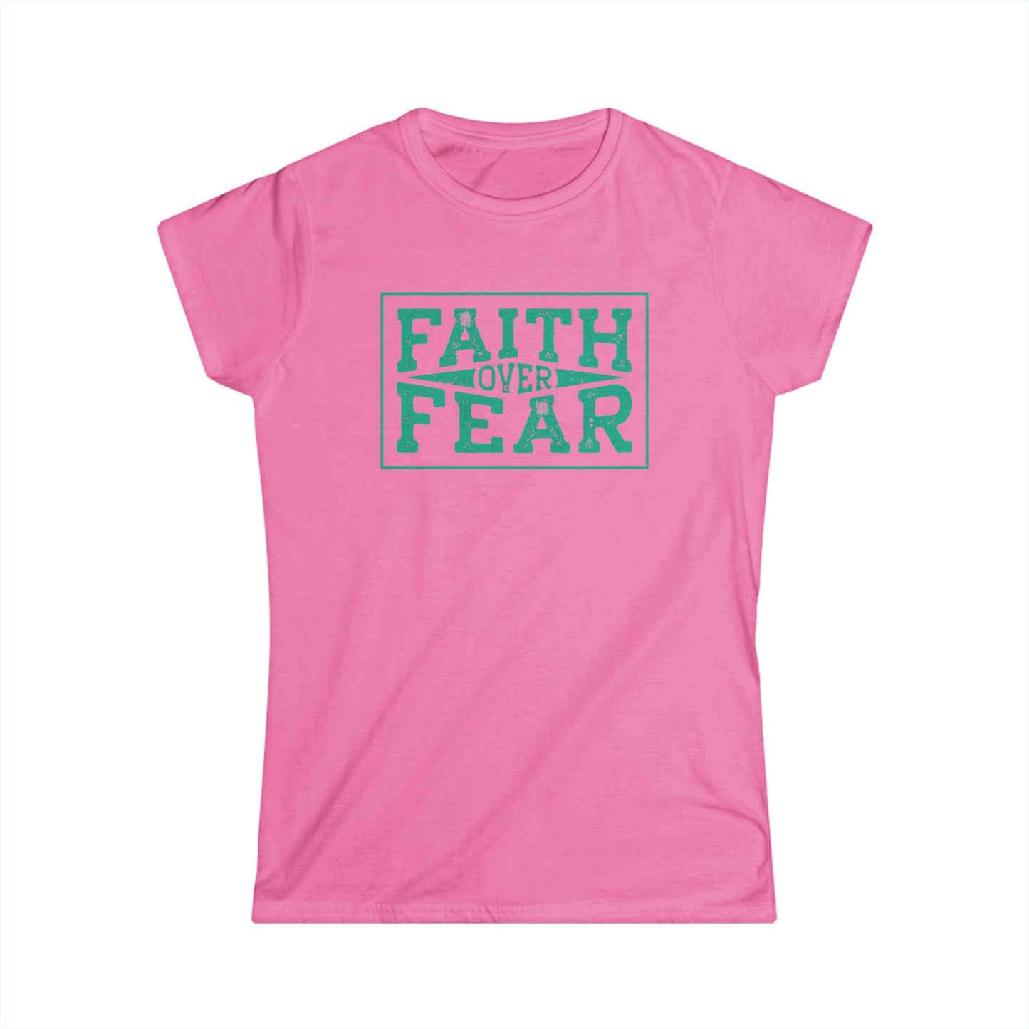 Faith Over Fear Women's Softstyle Tee - Inspirational Motivation Shirt