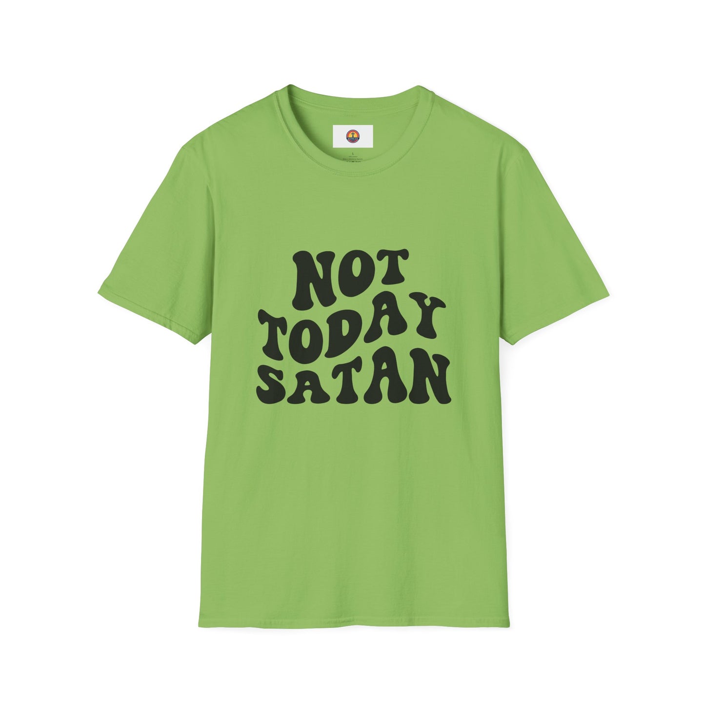 Not Today Satan Unisex Softstyle T-Shirt - Funny Graphic Tee for Relaxed Vibes