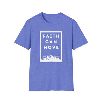 "Faith Can Move" Unisex Softstyle T-Shirt - Inspirational Christian Tee for Everyday Wear