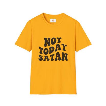 Not Today Satan Unisex Softstyle T-Shirt - Funny Graphic Tee for Relaxed Vibes