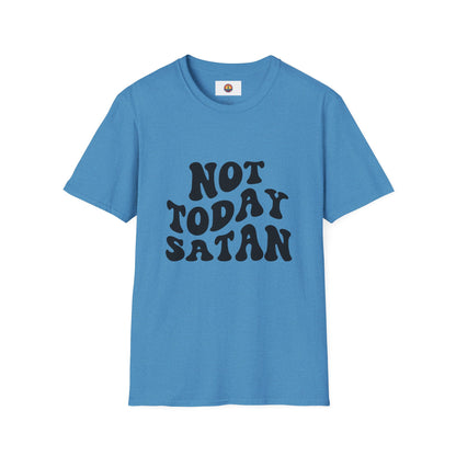 Not Today Satan Unisex Softstyle T-Shirt - Funny Graphic Tee for Relaxed Vibes